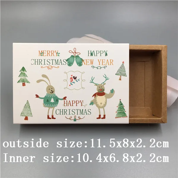 11.5x8x2.2cm 10 pcs various sizes of vintage kraft paper drawers a variety of patterns design wedding candy / chocolate / cookie box - Цвет: 11.5x8x2.2cm