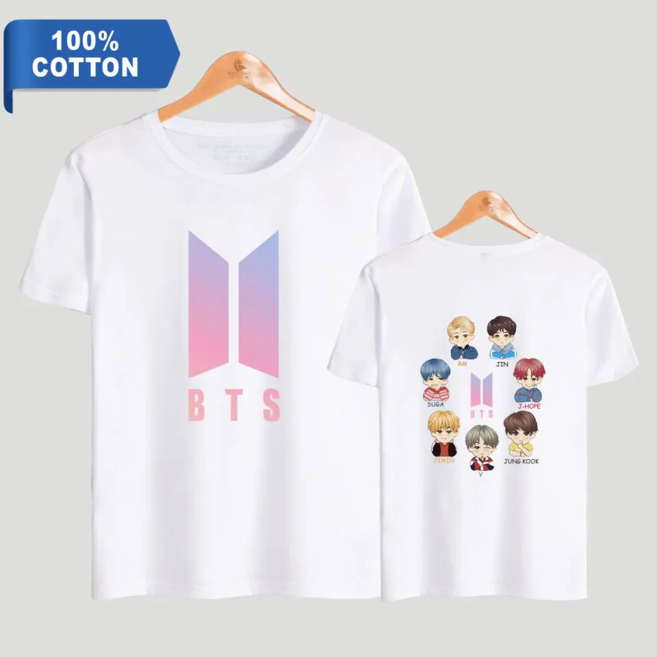LUCKYFRIDAYF BTS 2018 girls summer t-shirts tees t-shirt Cotton printing men women loose t shirts | Мужская одежда