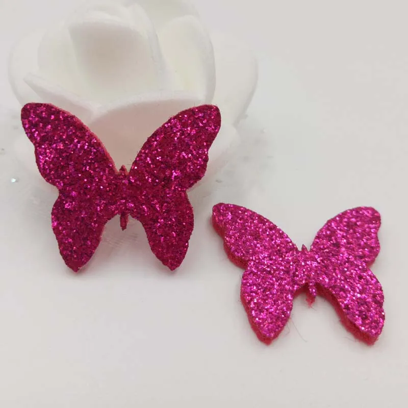 100 шт. маленький размер блестящая фетровая Мягкая кукла бабочка рукоделие Apliques