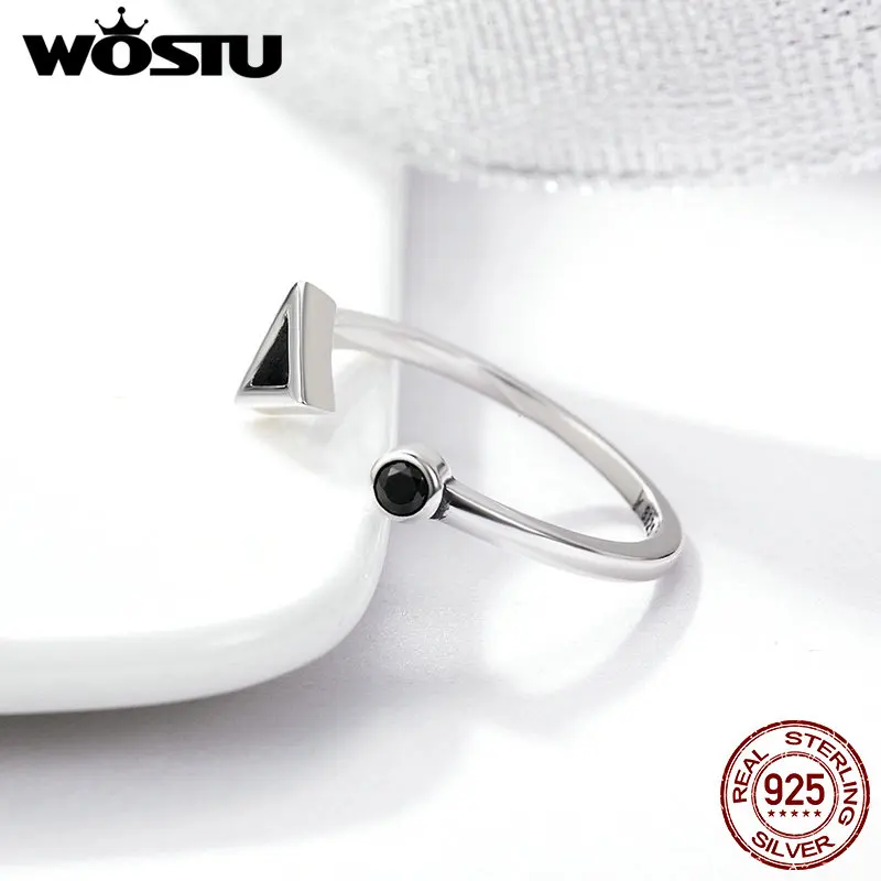 WOSTU AliExpress, лидер продаж, 925 пробы, серебряные, геометрические кольца на палец для женщин, хорошее S925 Серебряное ювелирное изделие, подарок CQR144