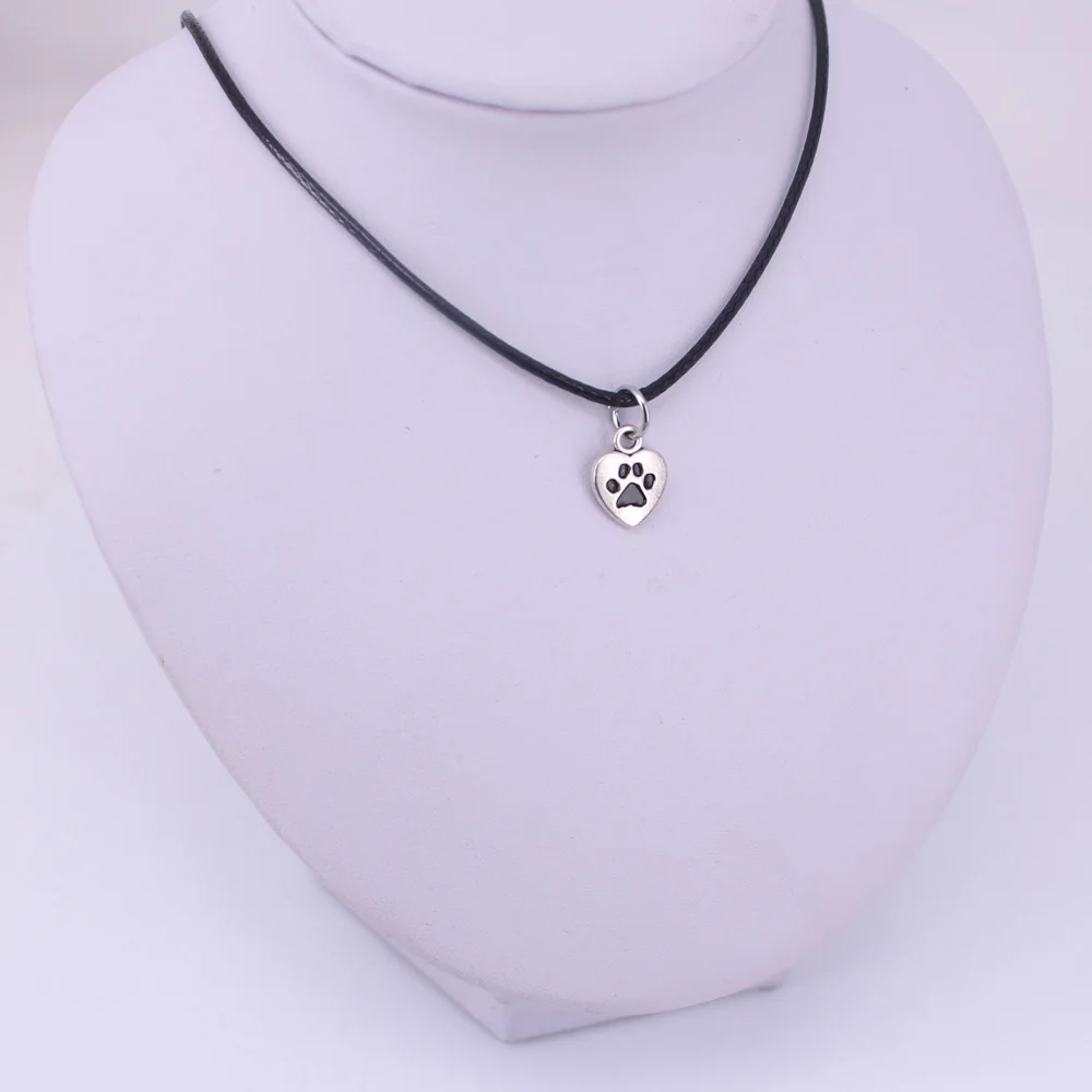 Hzew сердце собака кошка ожерелье с подвеской в виде лапы