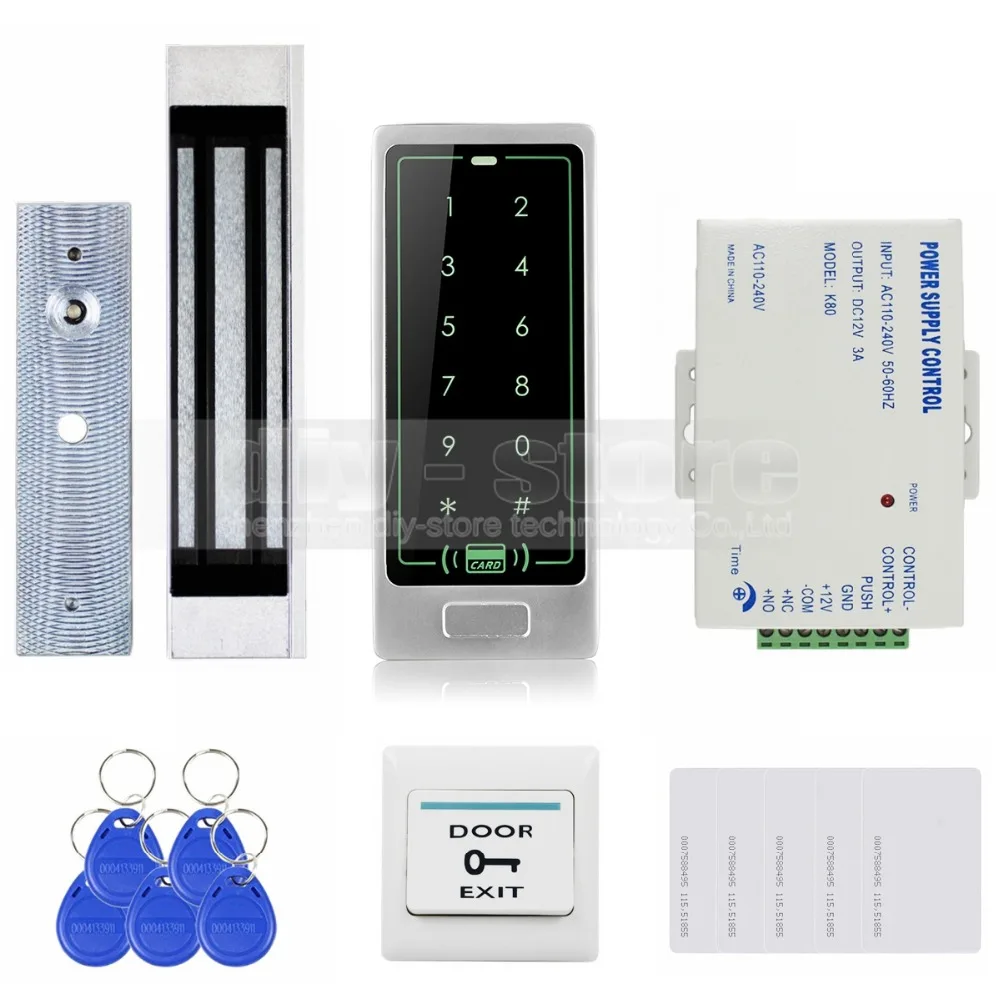 

Панель сенсорная DIYSECUR, RFID-считыватель, пароль, клавиатура, контроль доступа к двери, комплект системы безопасности + 180 кг, 8000 фунта, магнитны...