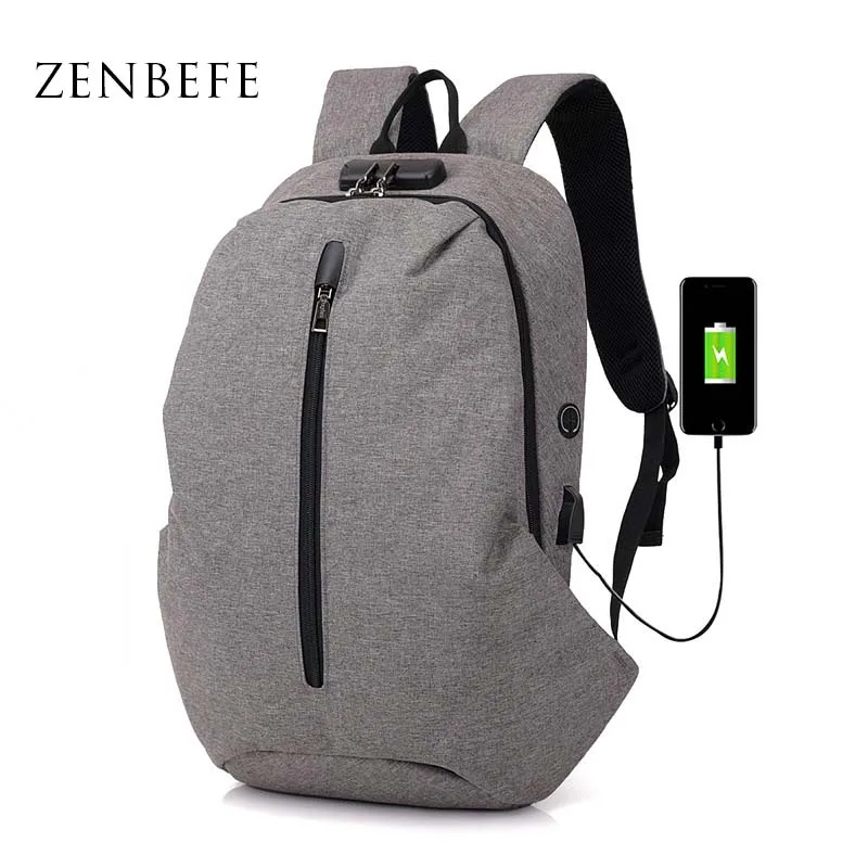 Новое поступление мужские рюкзаки ZENBEFE с кодовым замком школьная сумка для