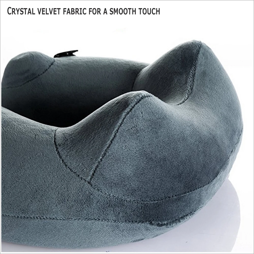 Автоматическая надувная подушка JINSERTA U-образная 3D портативная Бархатная для шеи