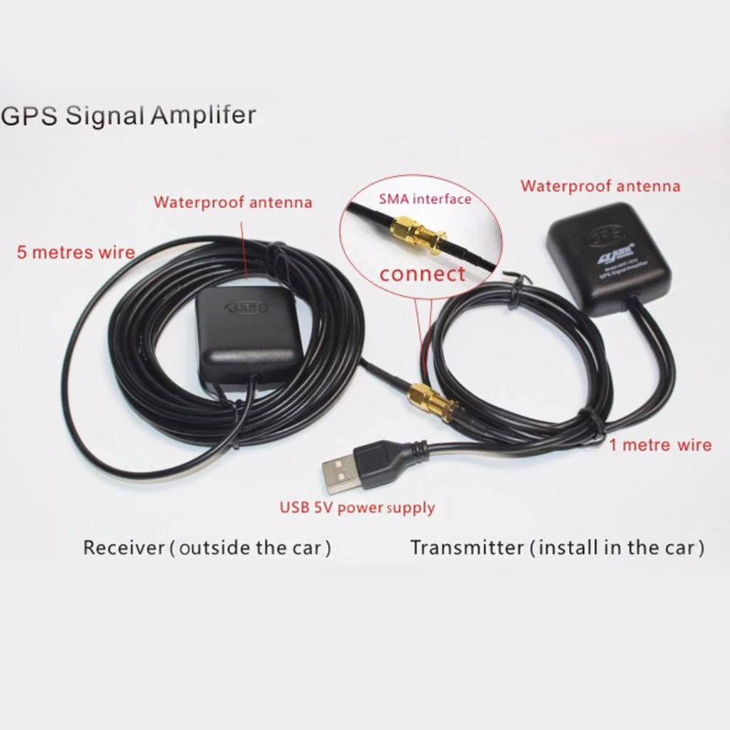 Автомобильный усилитель сигнала GPS для усиления 5 м ретрансляционный приемник +