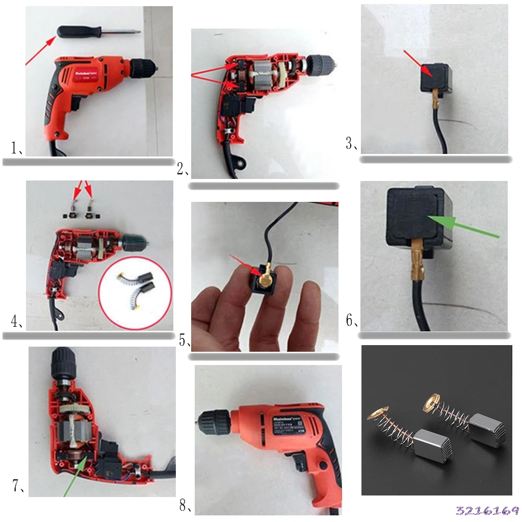 2 шт электрическая дрель угольные щетки запасные части для DEWALT/для BOSCH/для MAKITA