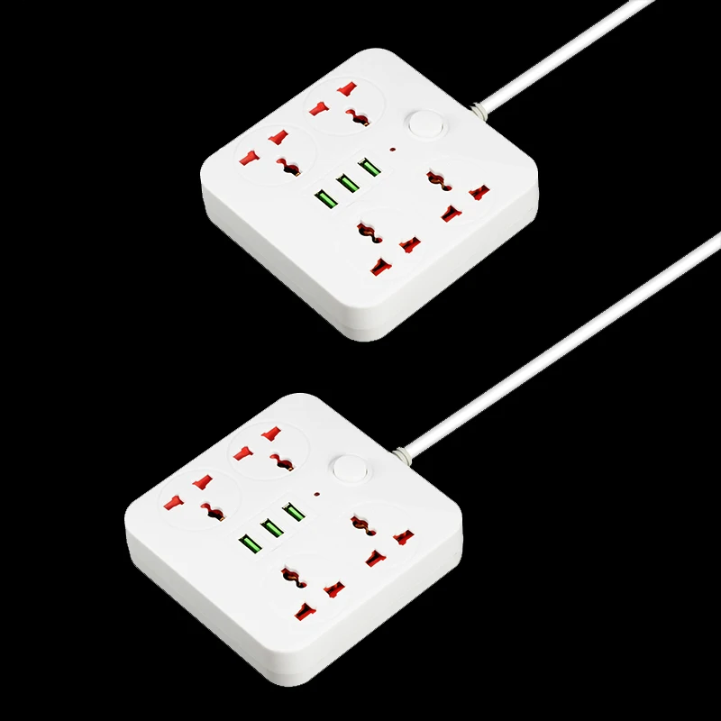 Смарт USB разъем EU штепсель 4 Выход 3 порта зарядное устройство Сетевой шнур 2M