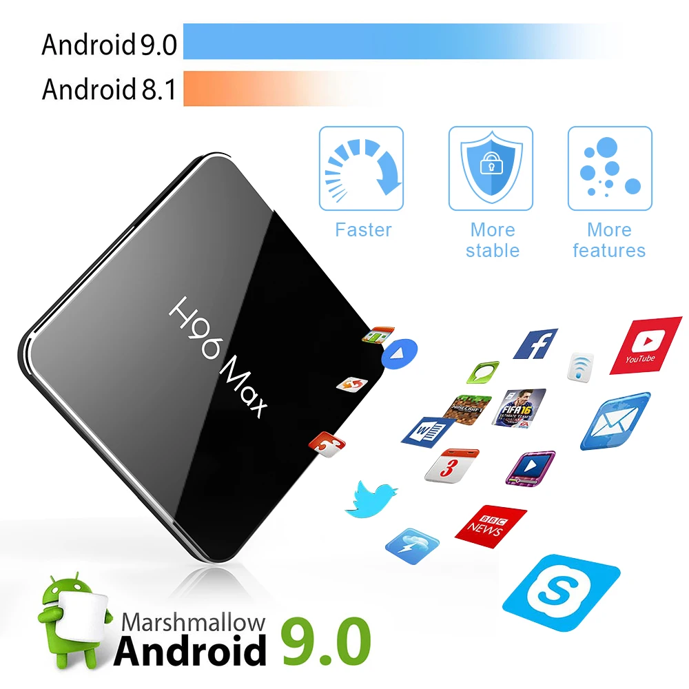 H96 MAX pro tv Box Android 9 0 Amlogic S905X2 4 Гб ОЗУ 64 ПЗУ 3D 4K Netflix Youtube потоковый медиаплеер LEMADO Smart