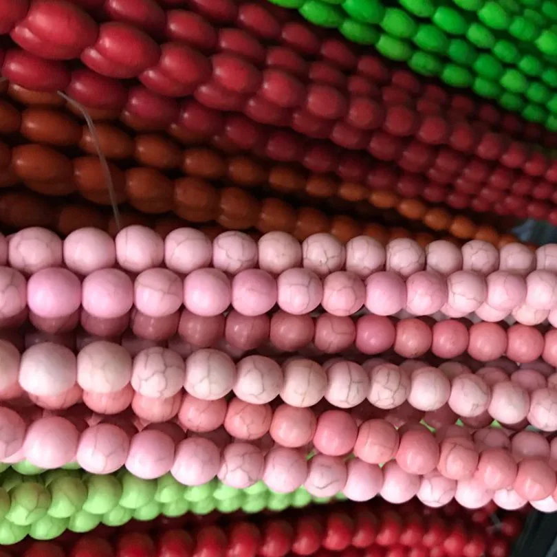 50 шт./лот 8 мм Синтетические сделанные из бирюзы бусины для создания разных цветов