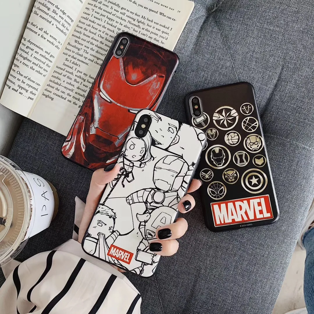 Marvel Капитан Мстители логотип Железный человек герои значок тиснение чехол для