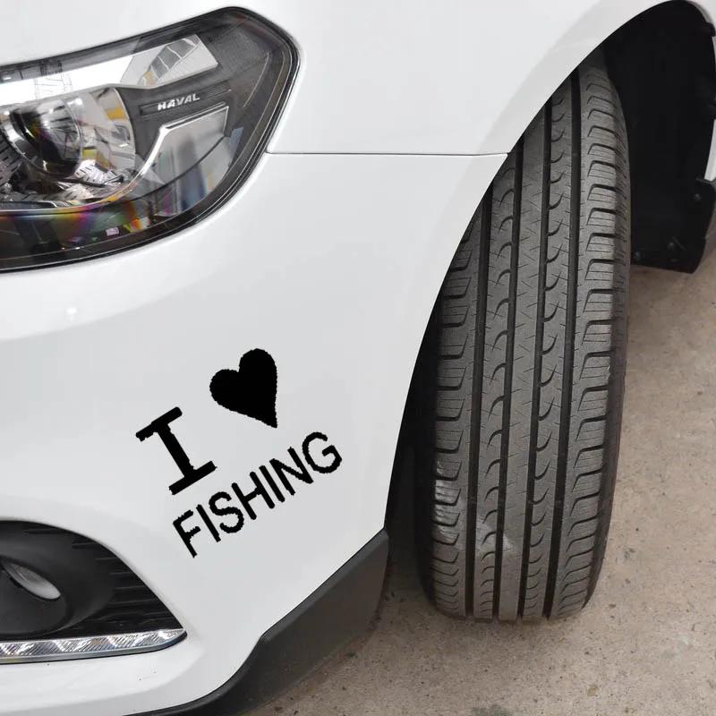 YJZT 12 см * 11 I LOVE FISHING модные виниловые Стикеры для автомобиля Стайлинг стикеры