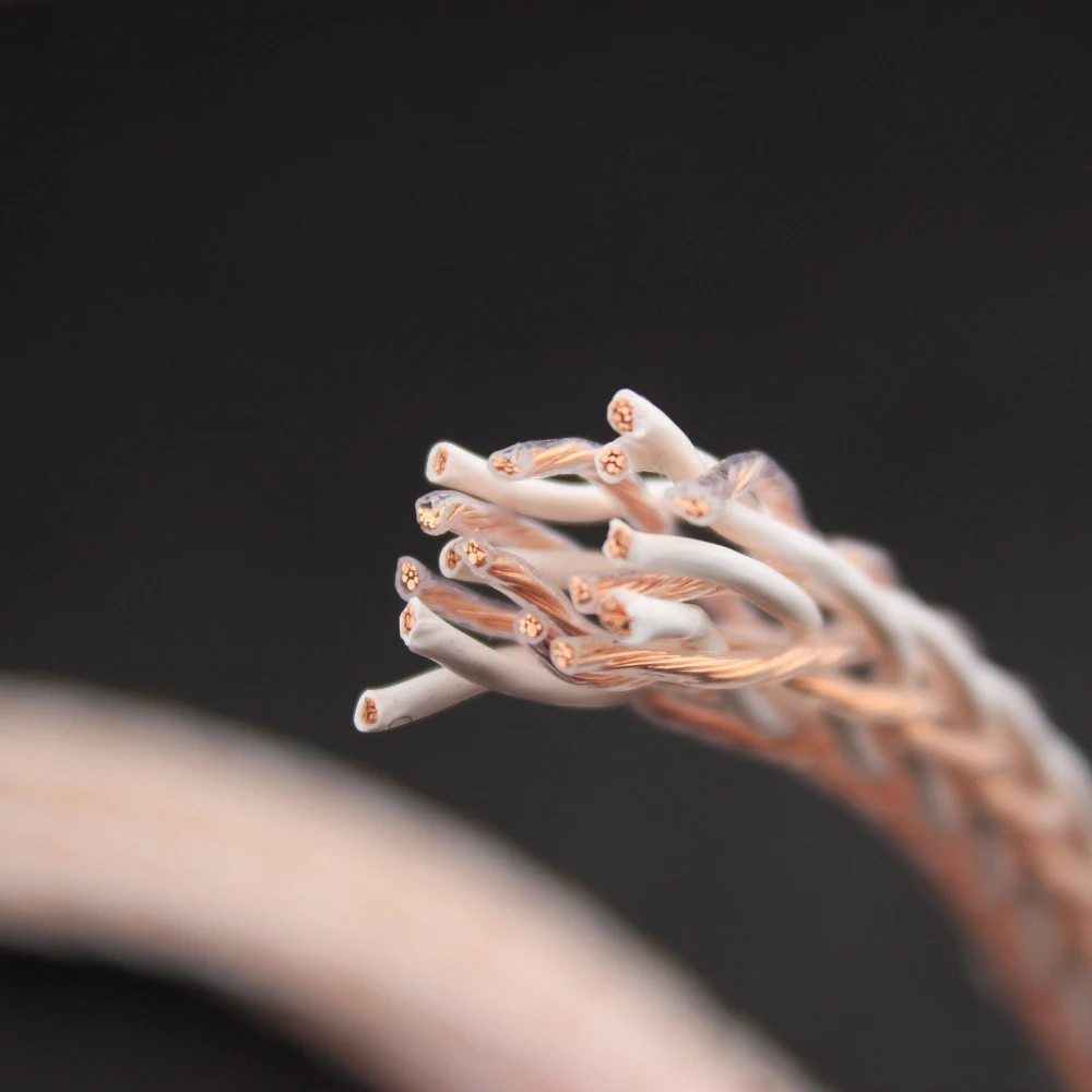 Высококачественный медный провод 8TC PTFE OCC 1 метр для Hi Fi усилителя аудиоколонки 10000