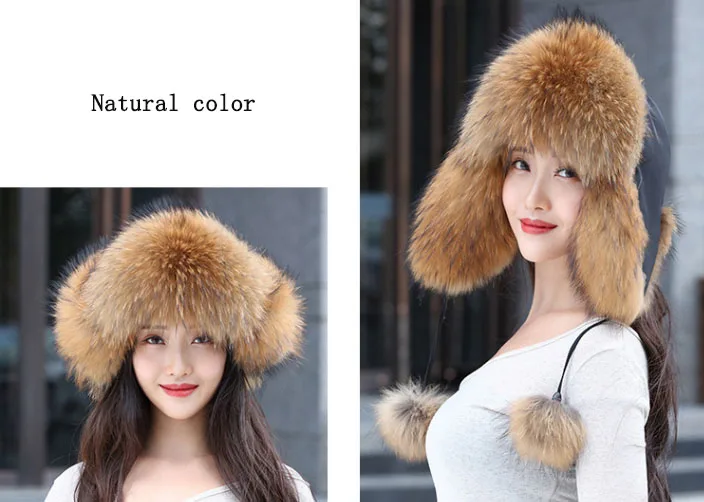 19 nuevo invierno ruso натуральный Лисий sombrero de piel caliente Venta caliente buena calidad piel de zorro bombardero sombreros g