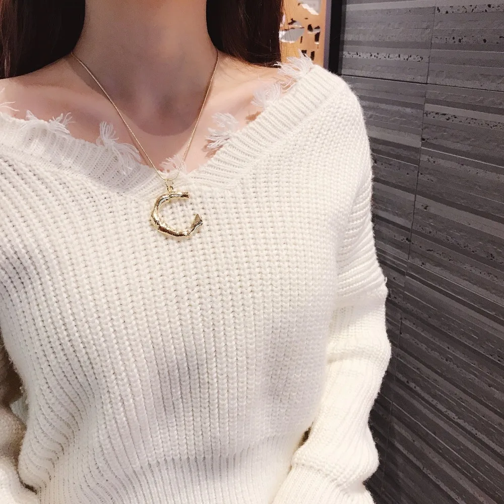 2018 new hot sale fashion Women's Metal Alloy DIY Letter Name Initial Link Chain Girls Charm Pendant Hip_Hop Necklace For Women |