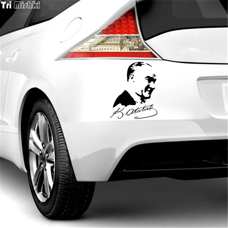 Tri Mishki HZX065 #18 1*15 см автомобиля стикер Мустафа Кемаль Ататюрк и подпись виниловые