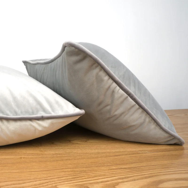 Бархатная наволочка для подушки серого и серебристого цвета стула/дивана без