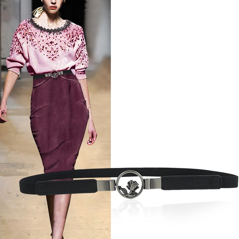 Дизайнерские Брендовые женские ремни с высокой талией украшенные цветами