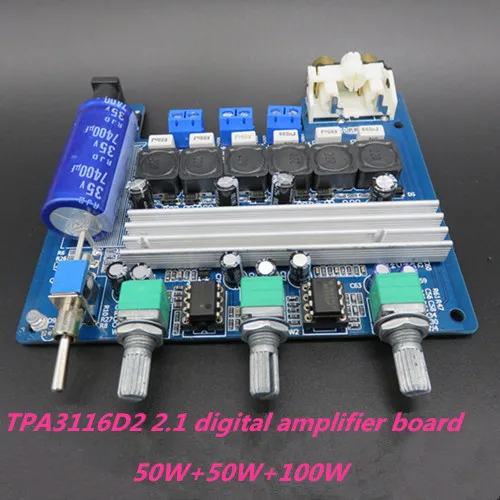 

Original TPA3116D2 chip + NE5532 DC10-25V 50W + 50W + 100W 2.1-channel subwoofer digital power amplifier board