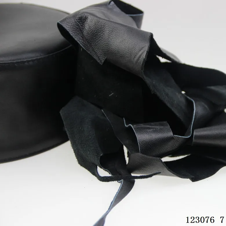 Новая мусульманская Мужская кепка для обслуживания, Натуральная овечья кожа, мужская шляпа с плоским верхом черного цвета