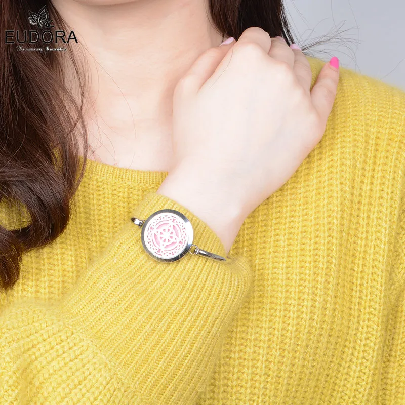 Оптовая Серебра Нержавеющей Стали Медальон Браслеты Ароматерапия Эфирные Масла