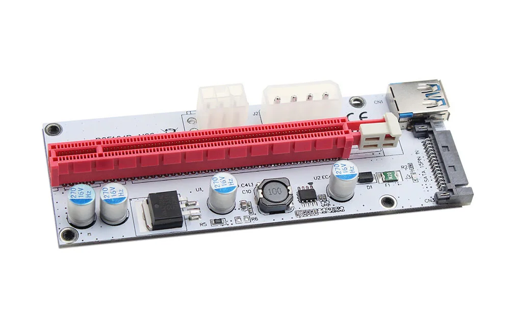 6pcs 008s 3 in 1 pcie pci e pci express riser card 1x to 16x usb 3 0 data cable for bitcoin mining btc graphics card free global shipping