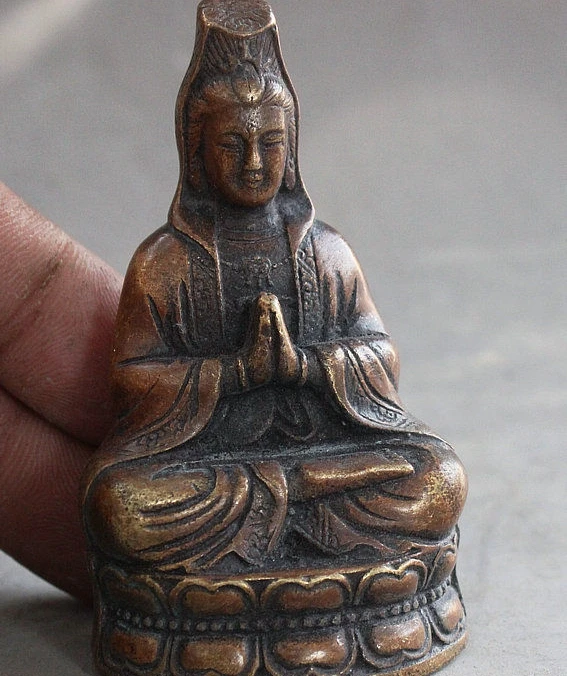 Китайский scy Bronze Kwan yin Boddhisattva статуя Будды|statuette|statuette buddha |