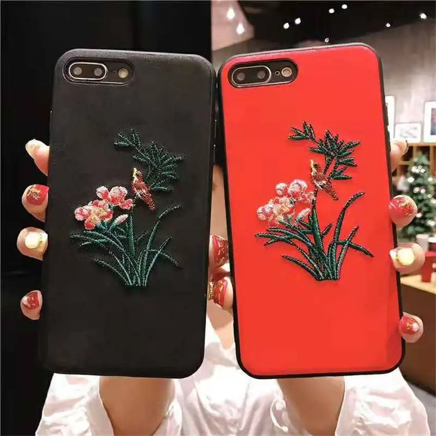 Роскошные чехлы на заднюю панель телефона для iPhone XR XS MAX 7 8 6s Plus розовые с вышивкой