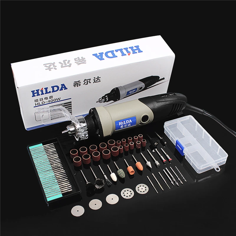 HILDA 400 Вт Мини электрическая дрель с 6 переменной скоростью для электрической