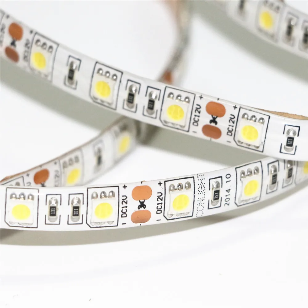 DC12V 1/2/3/4/5M 5050SMD Светодиодная лента ip20 не Водонепроницаемый/ip65 Водонепроницаемый 60 светодиодов/m, компании mlight, работающая при напряжении светильник рождественские гирлянды светодиодные лампы