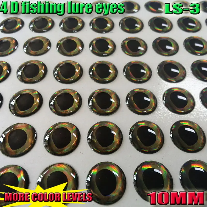 Новинка 2017 года 4D рыболовные приманки глаза большего размера размер: 10 мм 4 цвета