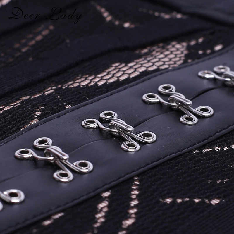 Deer Lady Summer Dress 2019 New Arrivals Bodycon Mini Bandage Long Sleeve Black Lace For Party HL | Женская одежда