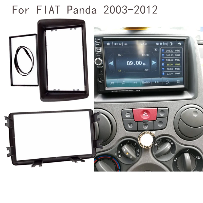 Двойной Дин Радио фасции подходит для FIAT Panda 2003-2012 радио CD DVD стерео панель Авто Стерео адаптер рамка панель отделка комплект