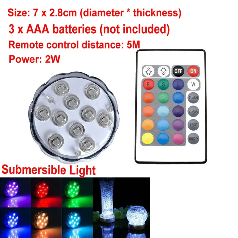 Пульт дистанционного управления RGB LED подводный свет на солнечной энергии Пруд