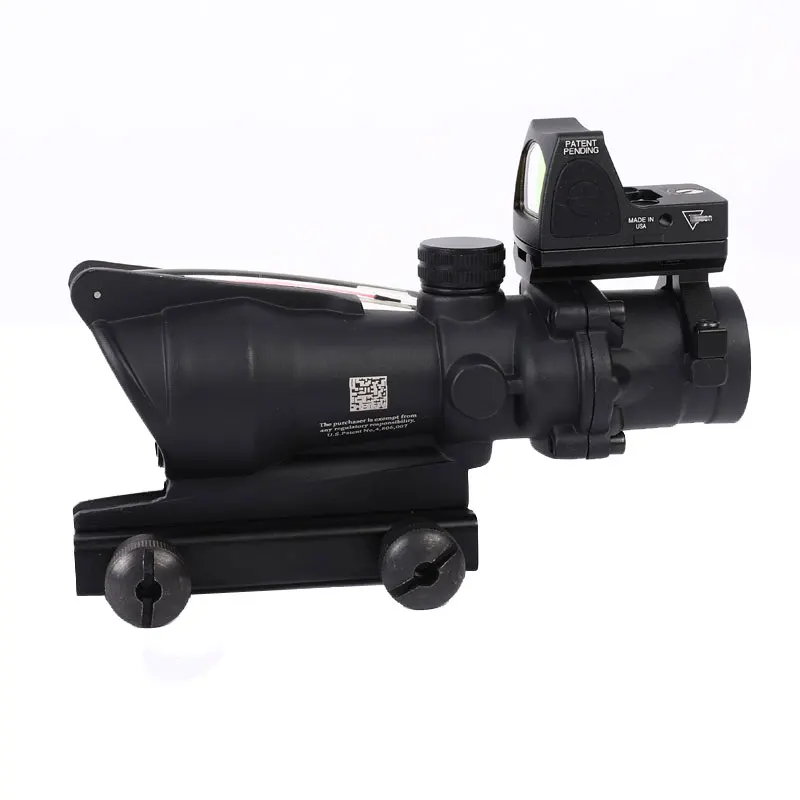 Тактический Acog 4x32 оптический оптоволоконный прицел подсвеченный красным