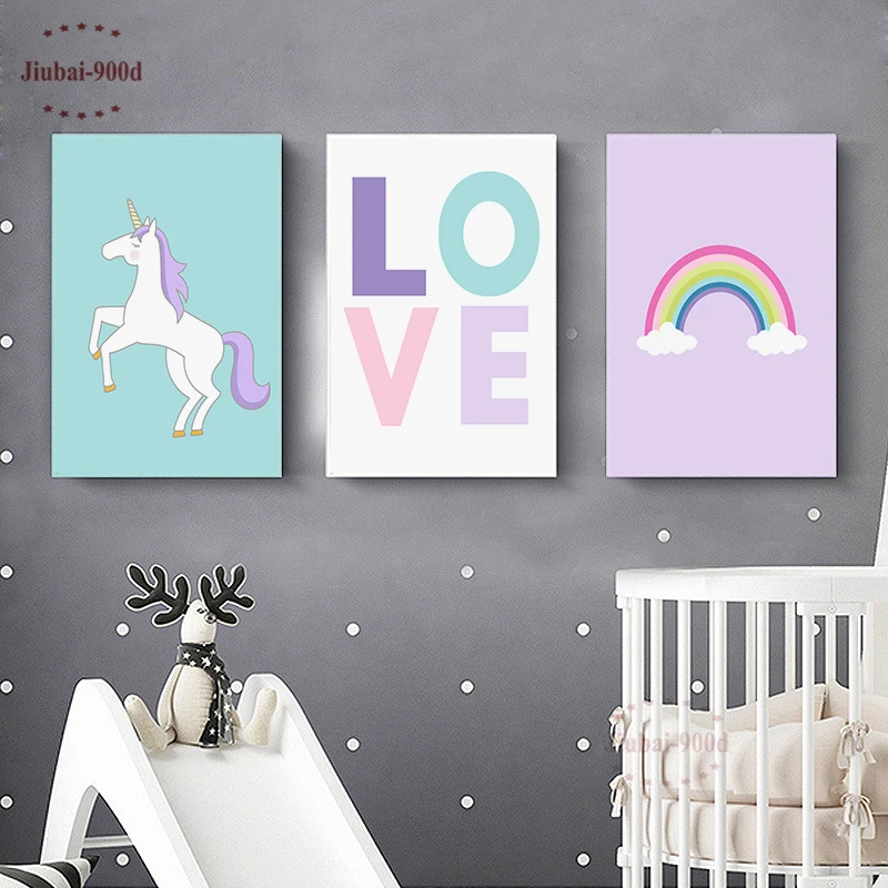 Мультяшные животные украшения детской комнаты плакаты и принты Картина на