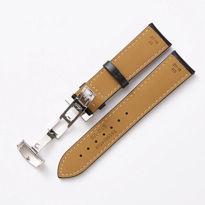 19mm Watchbands Genuine Leather 20mm Black Watch Accessories Bracelet Steel Buckle Band Strap for Tissot 1853 T095 | Наручные часы