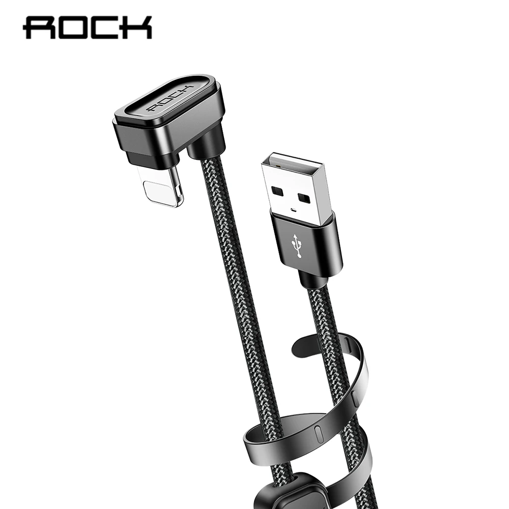 USB кабель ROCK для iPhone U образный игровой быстрой зарядки XS Max XR X 8 7 6 5 Plus iPad iOS|Кабели