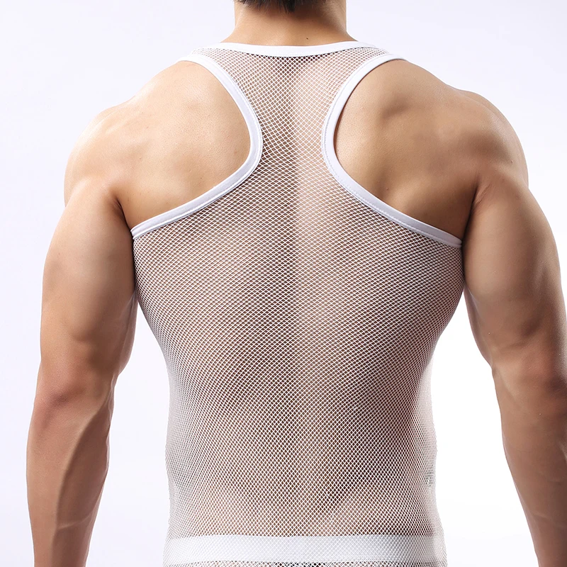 Мужское нижнее белье/Мужские забавные сетчатые майки/Гей сексуальные дышащие