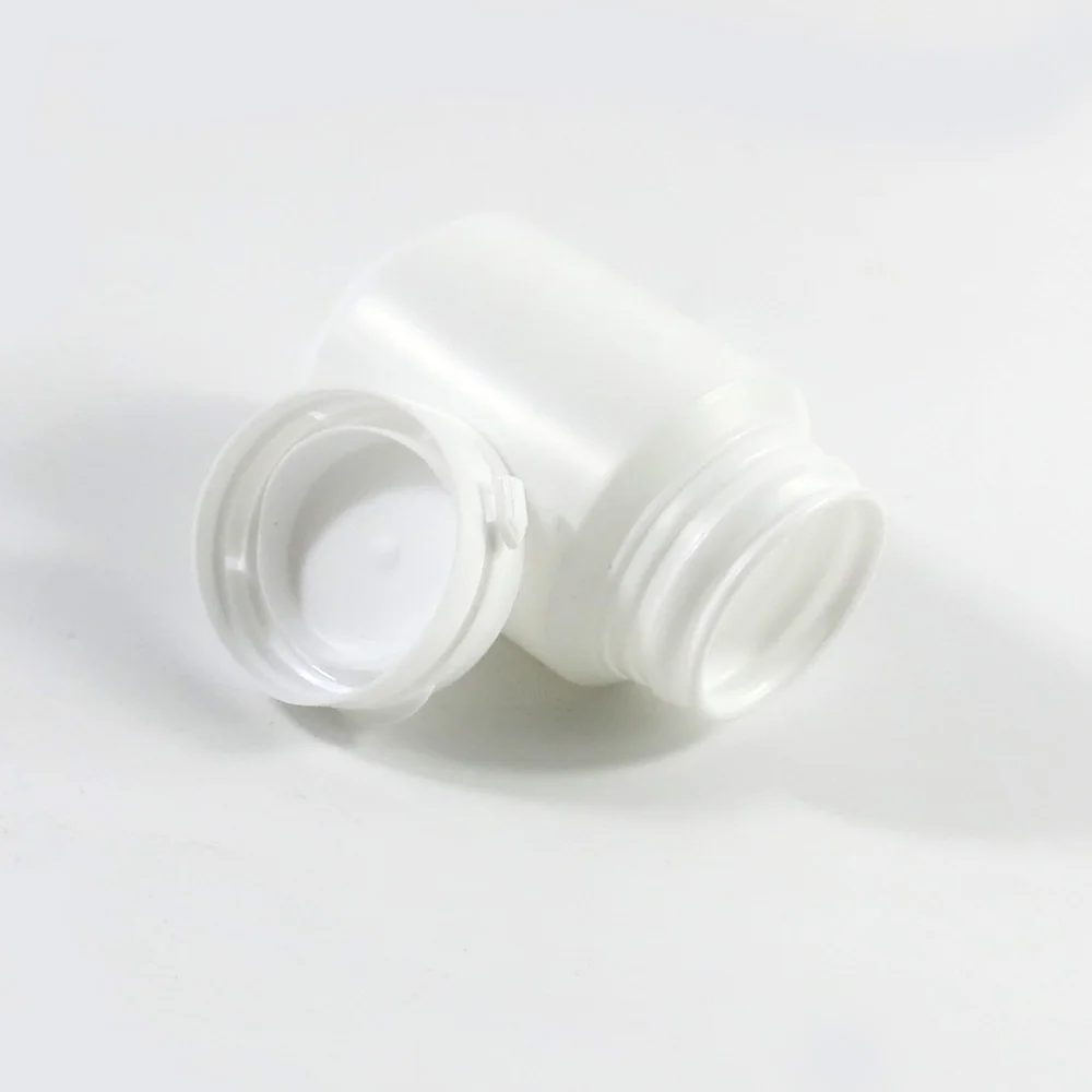 30X100 мл 150 мл 200 мл HDPE однотонная белая фармацевтическая таблетка бутылки для лекарств контейнер для капсул упаковка с трамбовочным уплотнением