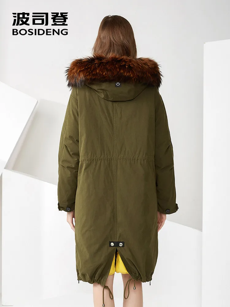 BOSIDENG X long пуховик плетеный зимнее утепленное пальто с капюшоном и воротником из
