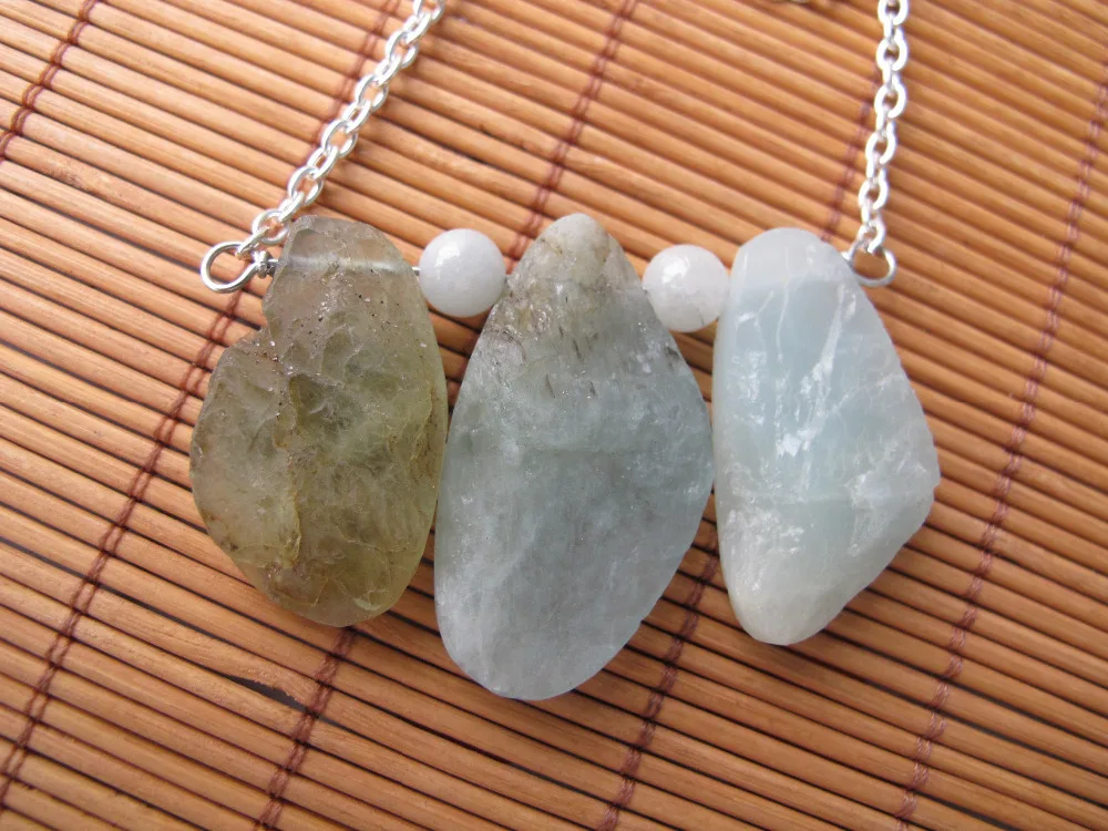 Новое поступление! Подвеска из натурального аквамаринового камня ожерелье