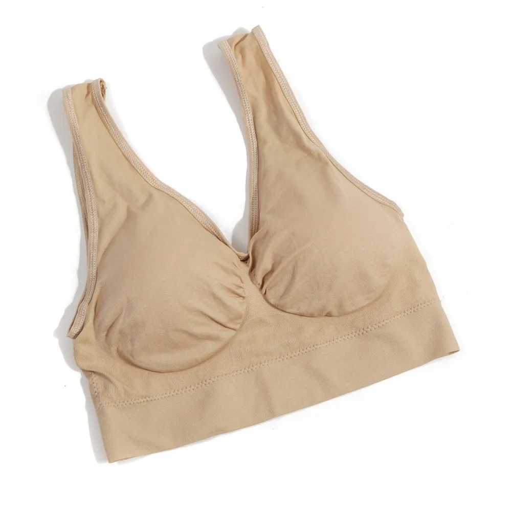 New Women Fashion Solid Color Bra Push Up Padded Shockproof Fitness Vest Tank Breathable Slim Underwear Fixed Ladies Clothes | Женская