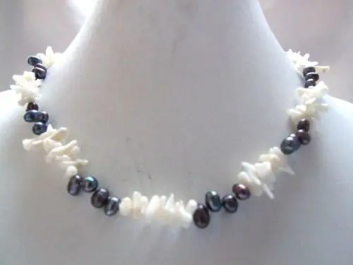 Бесплатная доставка 004906 настоящая природа черный пресноводный жемчуг белый