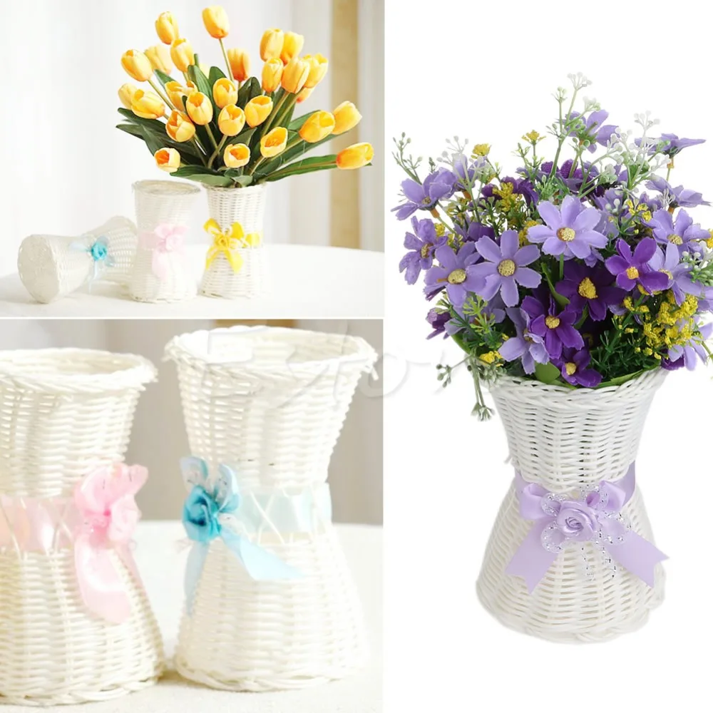 1Pc Artificial Rattan Vase Flower Fruit Candy Storage Basket Garden Party Decor | Дом и сад