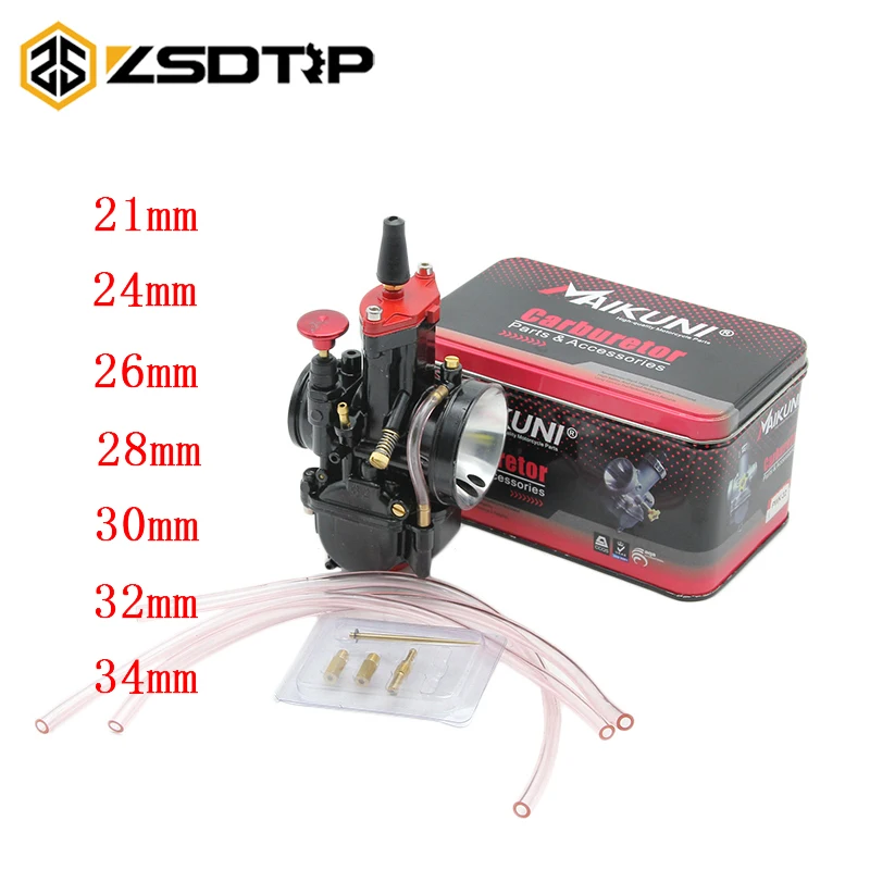 

ZSDTRP Quality 21 24 26 28 30 32 34mm Universal Mikuni Maikuni PWK Carburetor Parts Scooters With Power Jet Motorcycle ATV