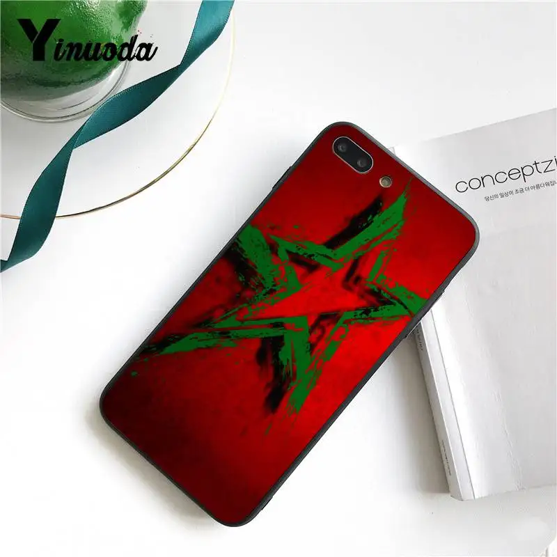 Yinuoda для iPhone 7 6 X чехол с марокканским флагом дизайнерский высококачественный