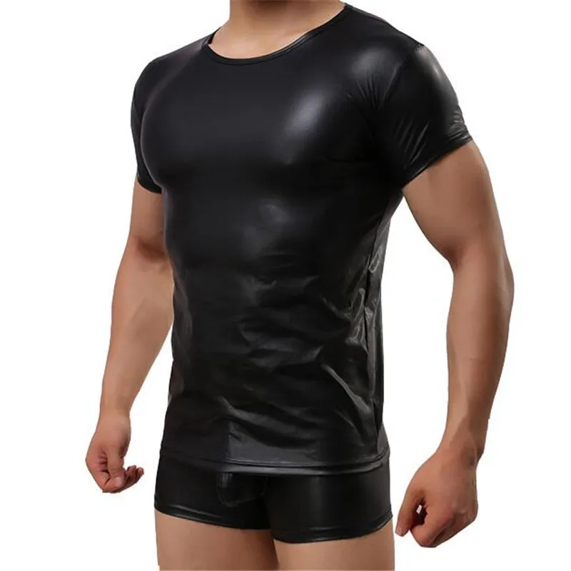 Летние Стильные Модные однотонные черные мужские сексуальные футболки из