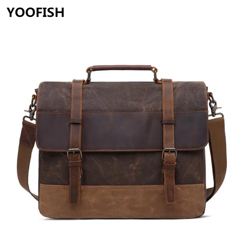 

YOOFISH Hot selling Classic Canvas Handbag Shoulder bag Crossbody bag Free Shipping Dark grey/Army green/Coffee/Cyan XZ-060