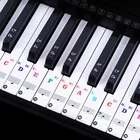 8861 цветных клавиш для пианино, наклейки для нот, клавиатура, рулон рулона, клавиатура пианино, прозрачные наклейки, ноты, прозрачные