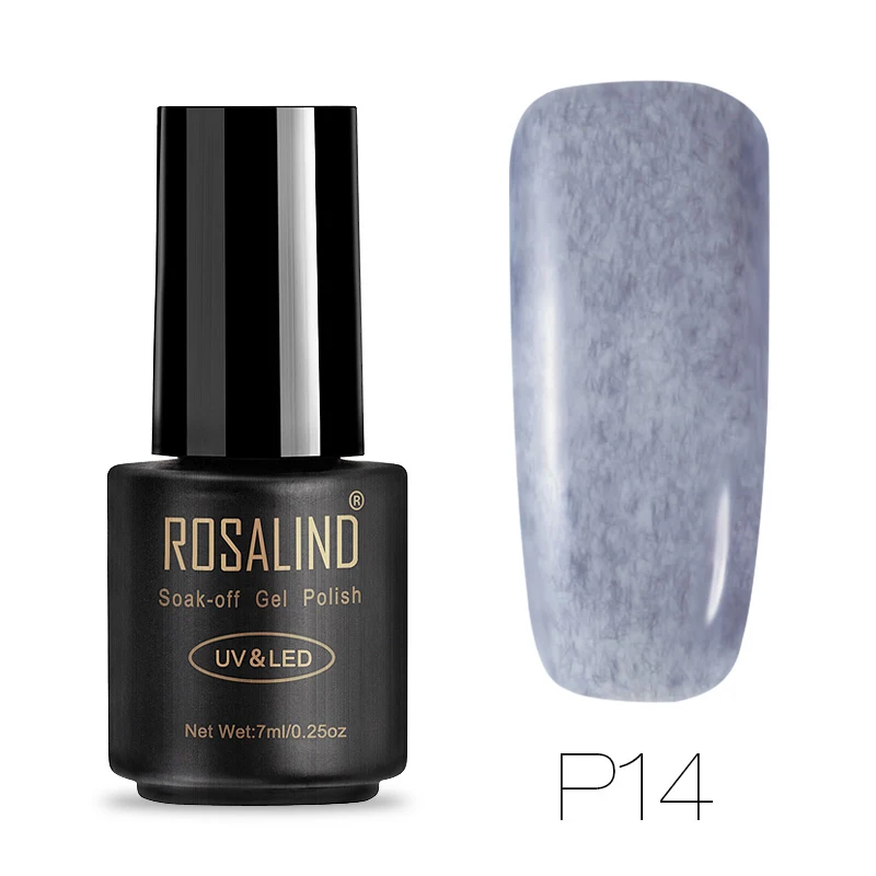 P14 ROSALIND гель 1S черный флакон 7 мл эффект искусственного меха P01-16 гель лак для ногтей УФ светодиодный долговечный 3D гель лак - Цвет: P14